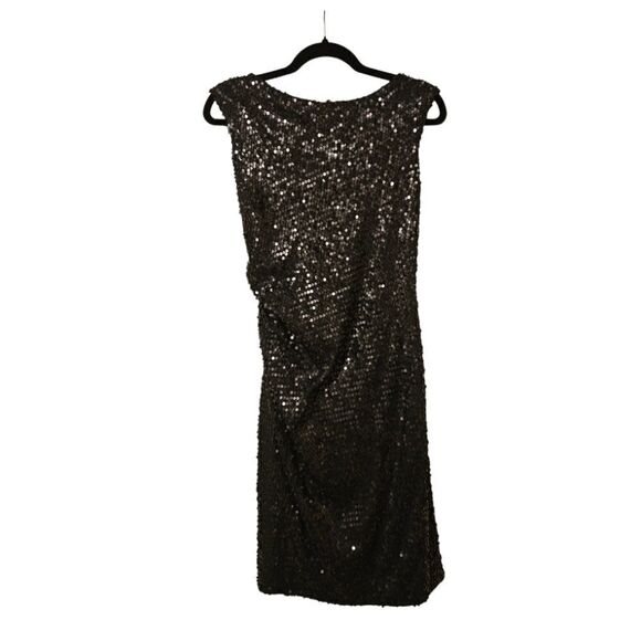 DAVID MEISTER Black Sequin Open Back Dress - Size 2 - Picture 1 of 10